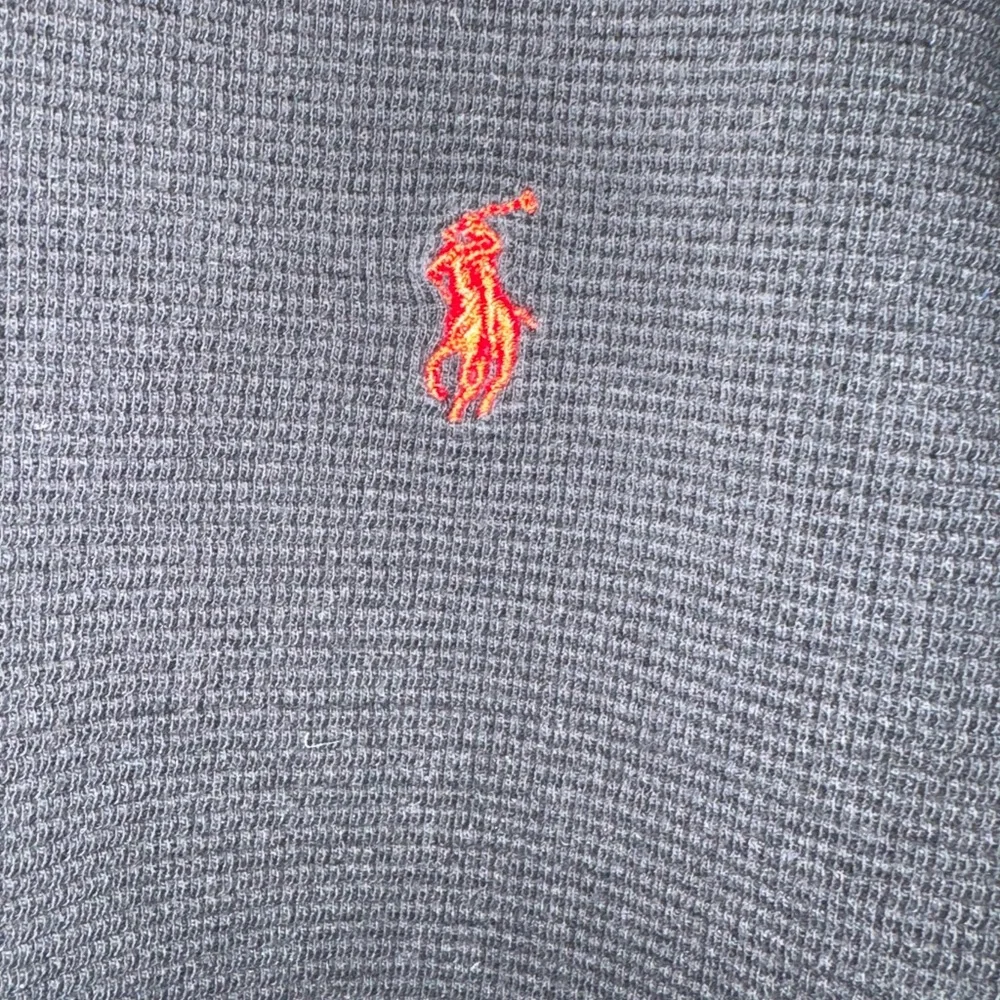 Polo Ralph Lauren Waffle Knit Sleepwear Thermal Top Black Red Logo Size M - Picture 2 of 4